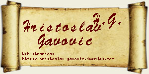 Hristoslav Gavović vizit kartica
